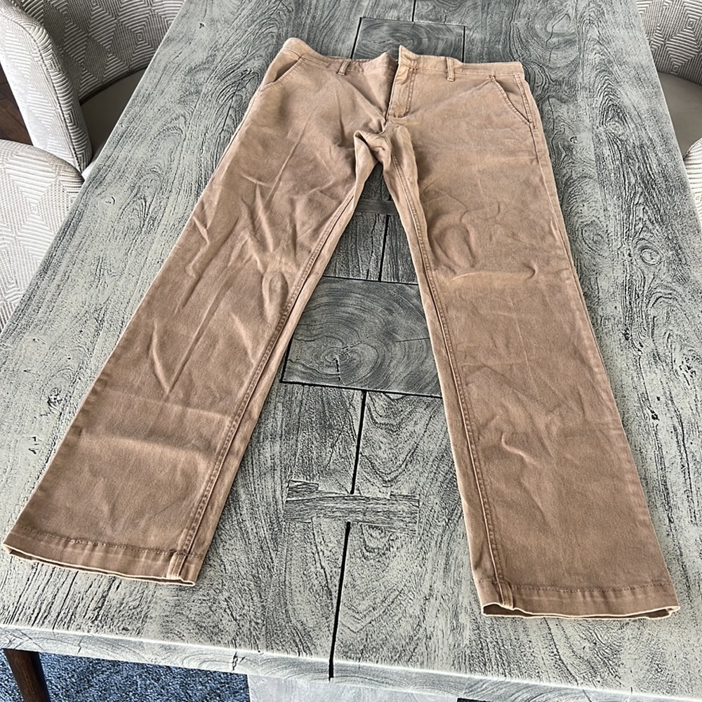 Michael Star plain front fitted khaki color chino